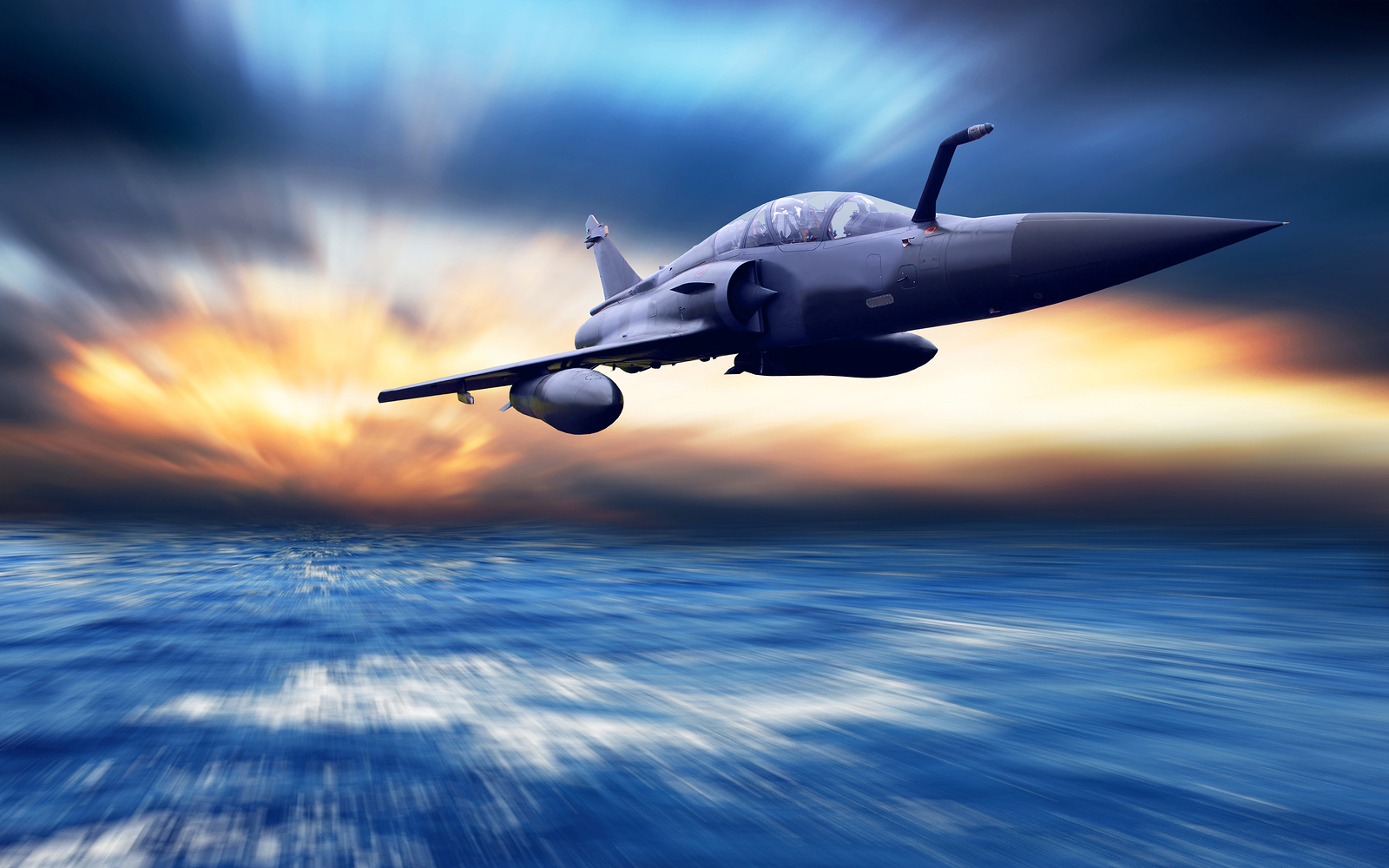 Military airplan on the speed Military airplane